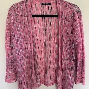 NIC+ZOE Pink and Black Textured Cardigan